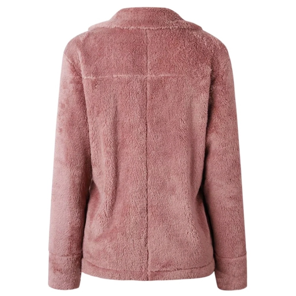 Softest Pink Fleece Fuzzy Coat - Picture 5 of 6